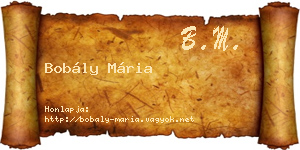 Bobály Mária névjegykártya